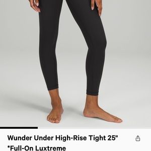 NWOT lululemon Wunder Under high rise tight 25” full on luxtreme sz 14 in black